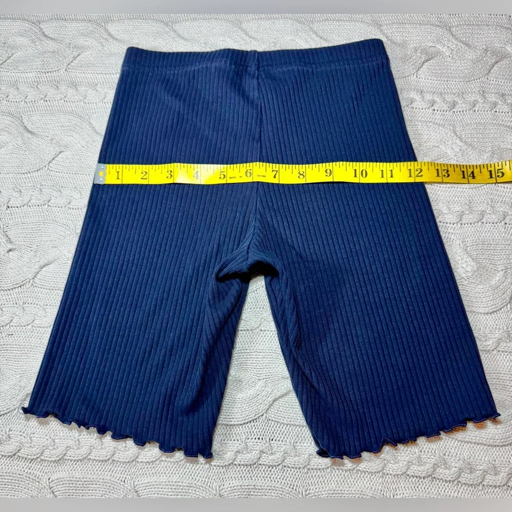 Old Navy Blue Ribbed Shorts with Lettuce Hem #1129